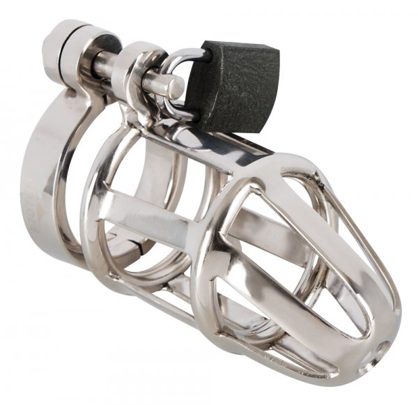 Safe chastity with the men metal cage