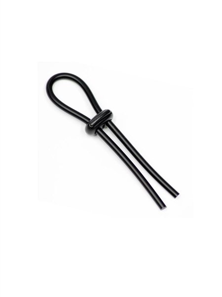 Titus Silikon-Penislasso 5 mm 2 Hole – schwarz, Gesamtansicht mit Verstellschieber