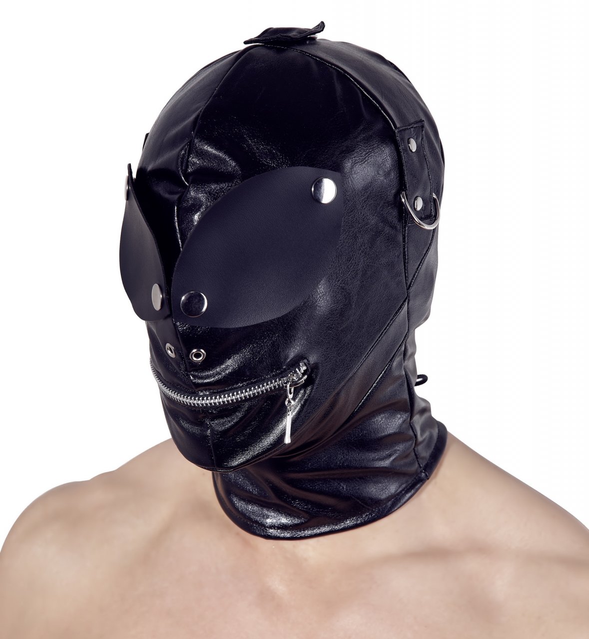 Mask with eye patches and zipper Mask with eye patches and zipper