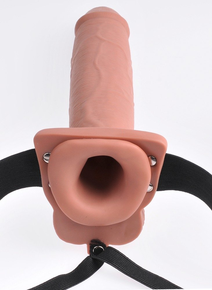 10"" Hollow Rechargeable Strap-on with Remote