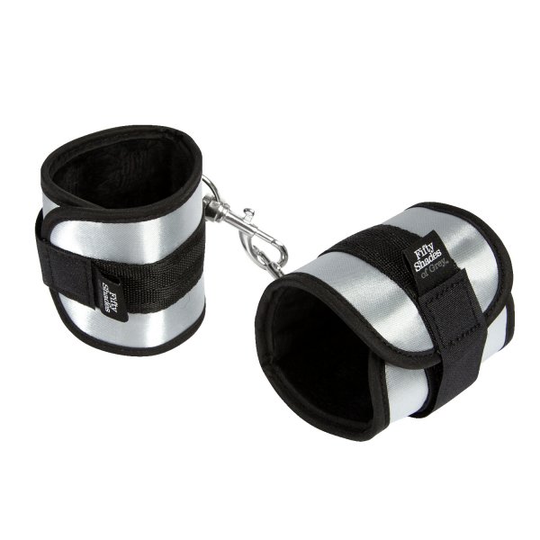 Extravagant black and silver handcuffs