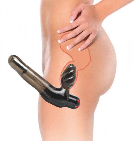 Vibrating Strapless Strap-on: Double Fun 4 cm