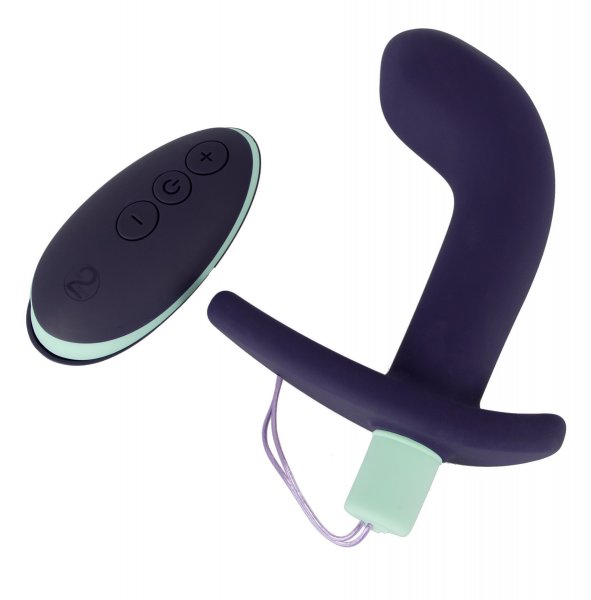 Vibro anal plug with curved tip