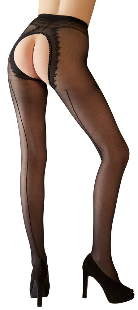 Crotchless Tights, with decorative seam Crotchless Tights, with decorative seam