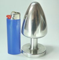Preview: Buttplug made of stainless steel Ø 50 mm optional with writing