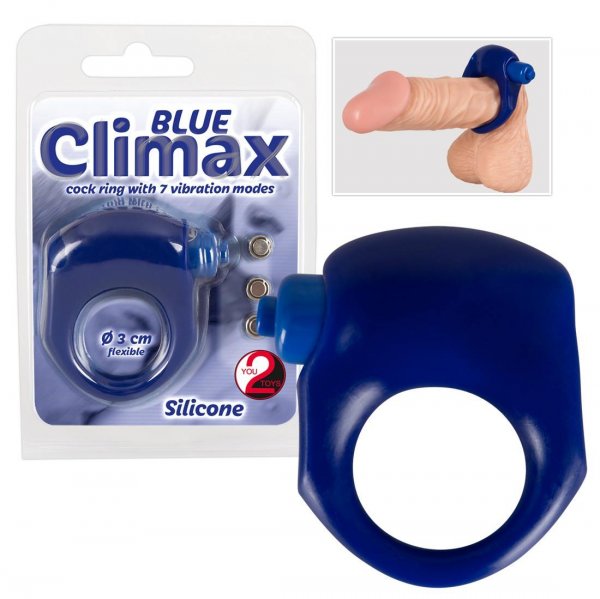 Blue cockring with 7-level vibration