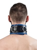 Preview: Sklaven Halsfessel mit blauer Polsterung