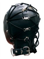 Preview: Head mask in black with hose opening