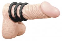 Preview: 3 penis rings with grooved structure 2.6, 3.0 and 3.5 cm