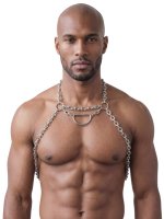 Preview: Svenjoyment Herren Metall-Harness silberfarben – Vorderansicht