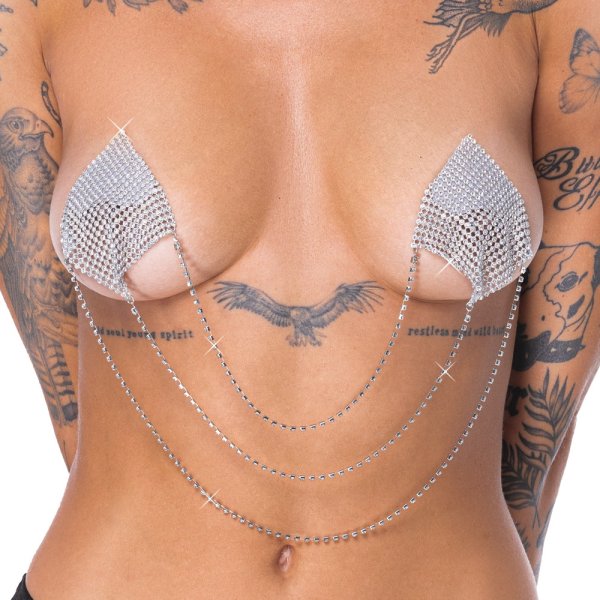Intimate jewelry nipple square silver