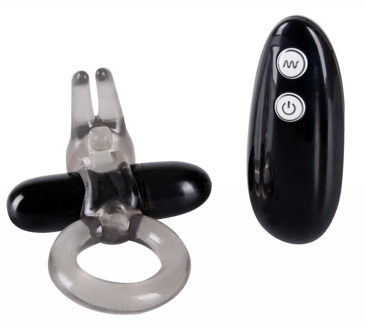 Penis ring Ø 3 cm with vibro egg and clitoris irritant arm