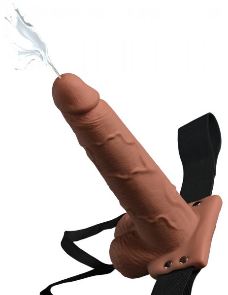 7.5&quot;&quot; Hollow Squirting Strap-on with Balls