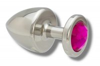 Preview: Buttplug 40 mm aus Edelstahl mit Kristall für geübte Nutzer