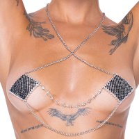 Preview: Silver nipple jewelry with necklace