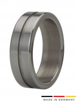 Preview: High quality stainless steelcockring with noble decorative groove