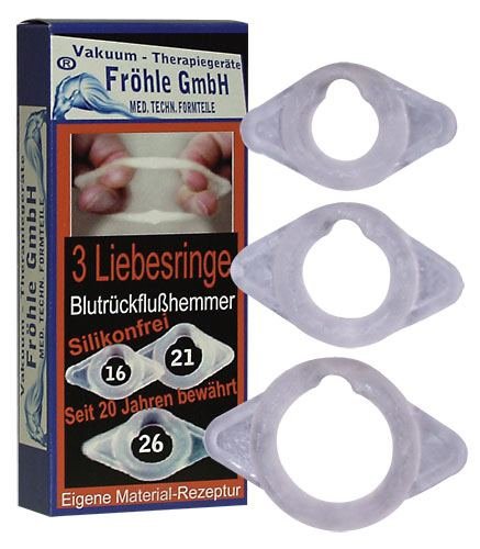 Fröhle penis rings 3-pack 16 mm, 21 mm and 26 mm Fröhle penis rings 3-pack 16 mm, 21 mm and 26 mm