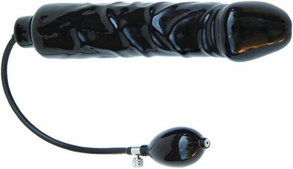 Inflatable dildo without a broad base