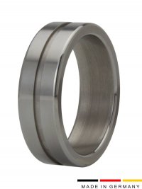 High quality stainless steelcockring with noble decorative groove 25 mm