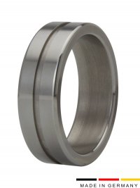 High quality stainless steelcockring with noble decorative groove 25 mm