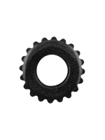 Preview: Oxballs PLUSHY Penisring Black Mica – Vorderansicht