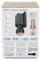 Preview: Keon Masturbator – Verpackungsseite mit Funktionsübersicht