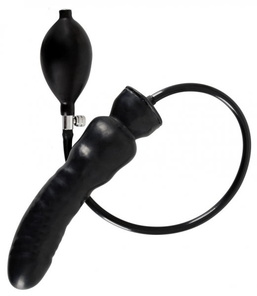 Black latex inflatable dildo