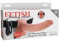 Preview: 9 inch Vibrating Hollow Strap-on with Balls