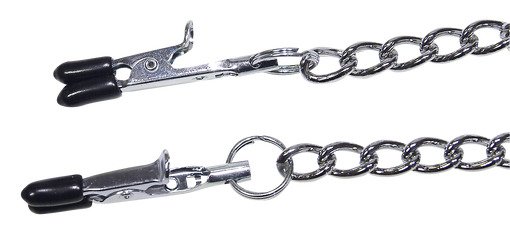 Shiny metal bust chain with clamps for a special chandelier experience Shiny metal bust chain with clamps for a special chandelier experience