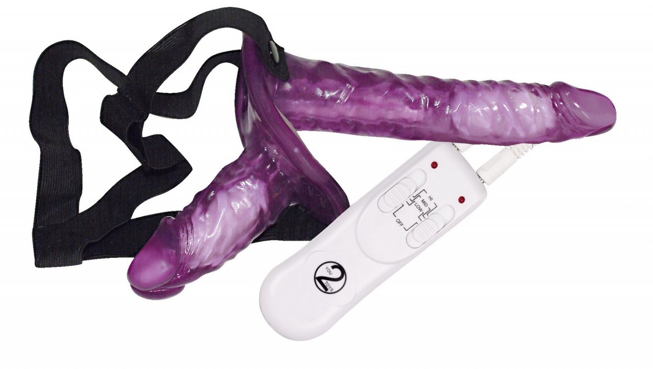 Strap on dildo - the vibrating duo