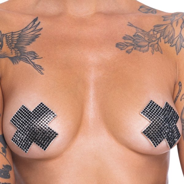 Nipple sticker cross black