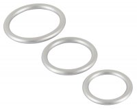 Preview: Metallic Silicone Cock Ring Set