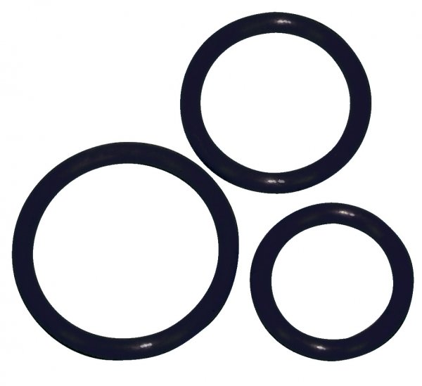 Black penis ring Trio -Ø 5 cm, 4,2 cm and 3,2 cm