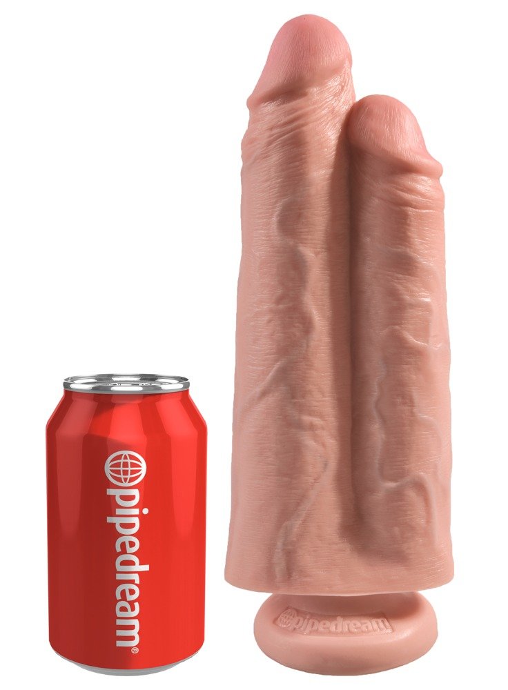 King Cock 9"" Two Cocks One Hole - Flesh King Cock 9"" Two Cocks One Hole - Flesh