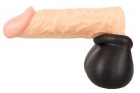 Hodenhülle mit Hodenring aus Silikon schwarz