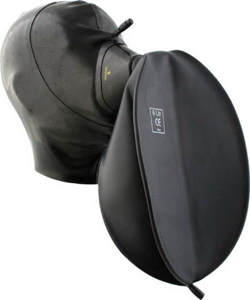 Rubber Hood With Medical Mask And Breathing Bag S