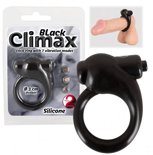 Black cockring with 7-level vibration