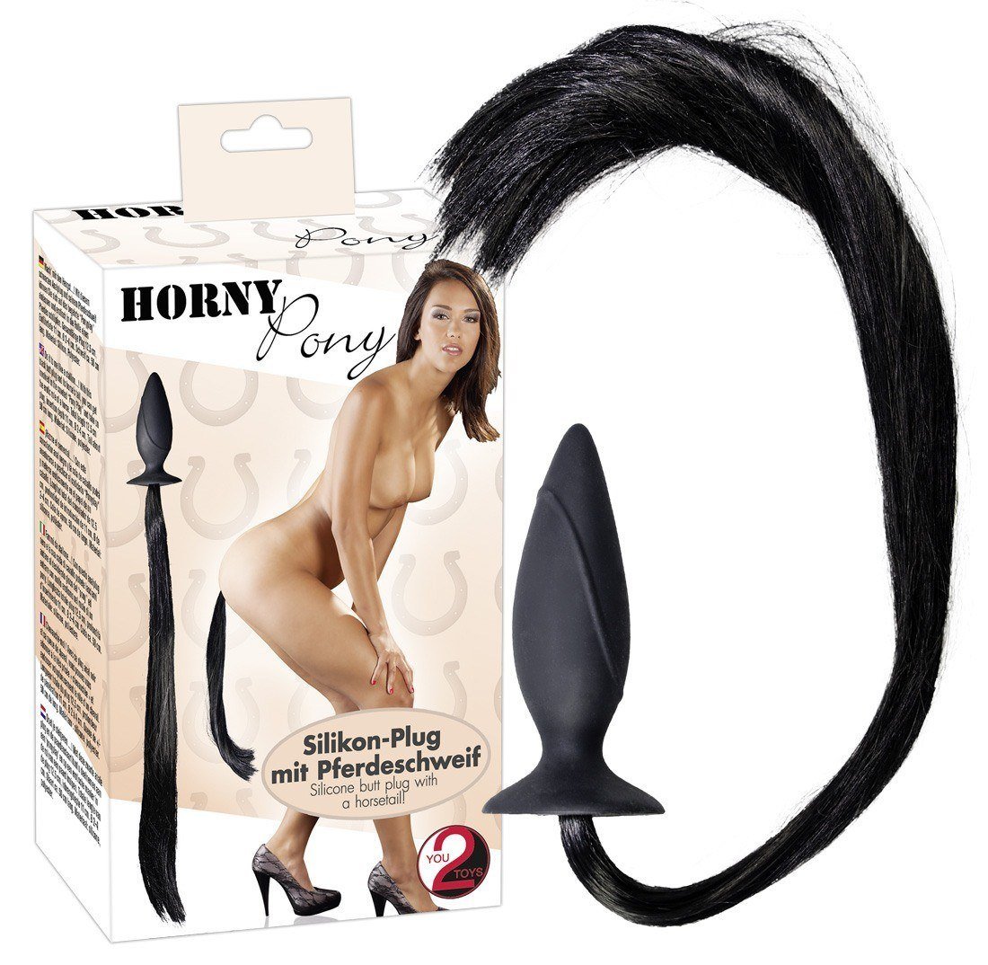 Fine anal plug with horse tail Fine anal plug with horse tail