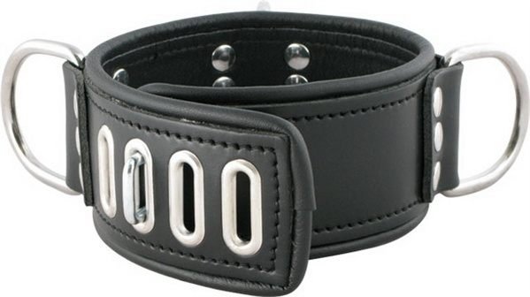 Lockable leather neck restraint L Lockable leather neck restraint L