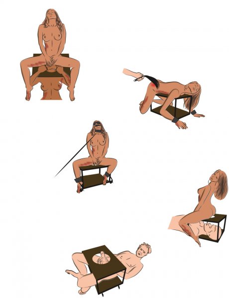 Sexhocker mit Zubehör BDSM Möbel