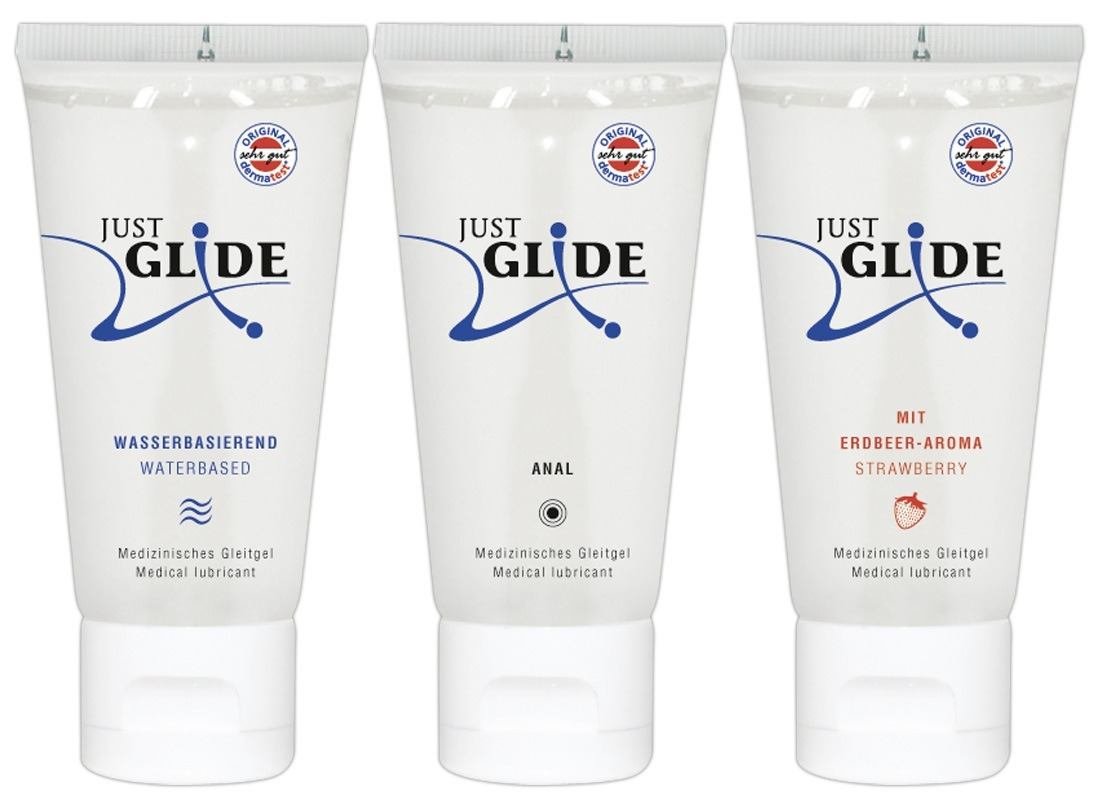 Just Glide Lubricant Set in small format - water based Just Glide Lubricant Set in small format - water based
