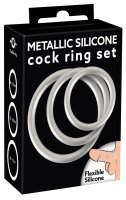 Preview: Metallic Silicone Cock Ring Set
