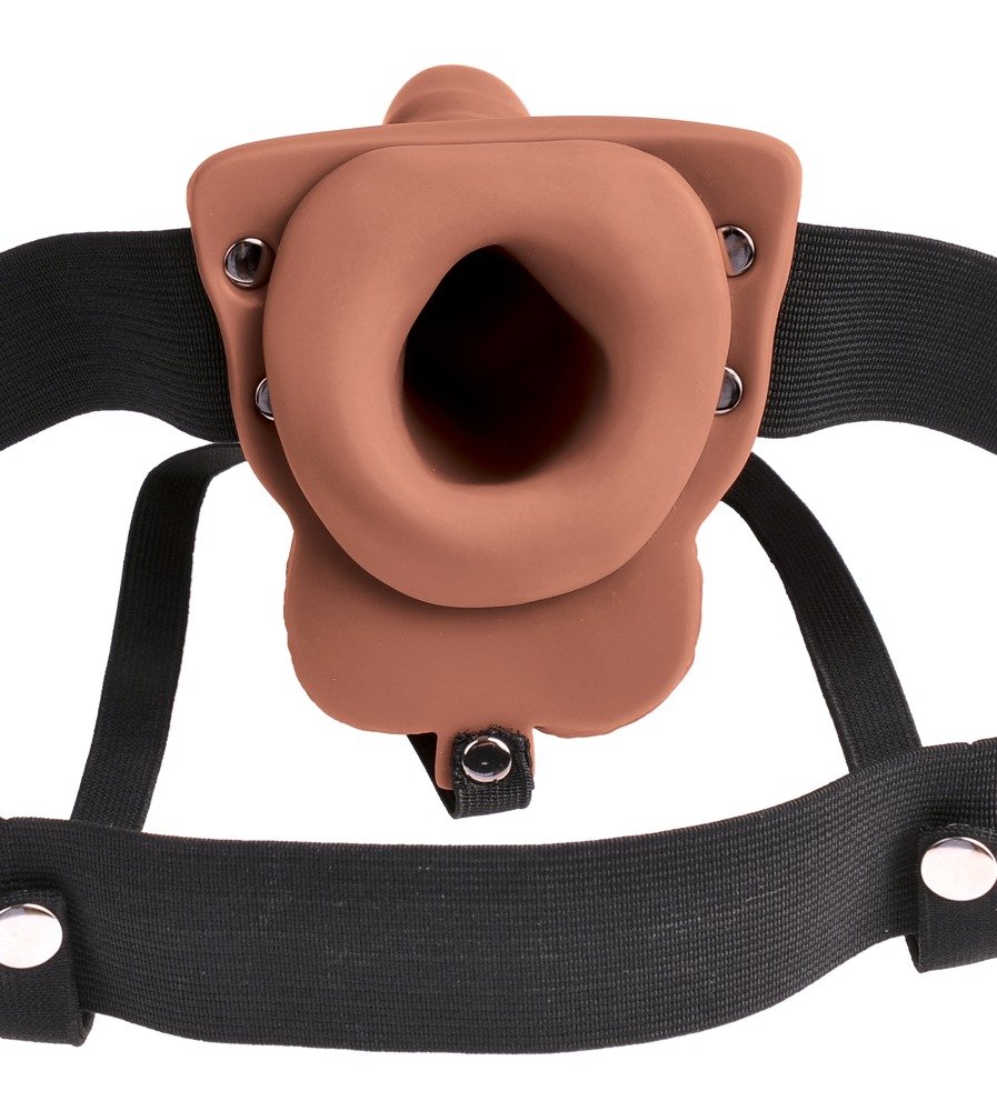 6"" Hollow Rechargeable Strap-on with Balls